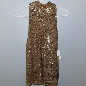 NWT HALOGEN HIGH NECK SEQUIN HALTER TOP